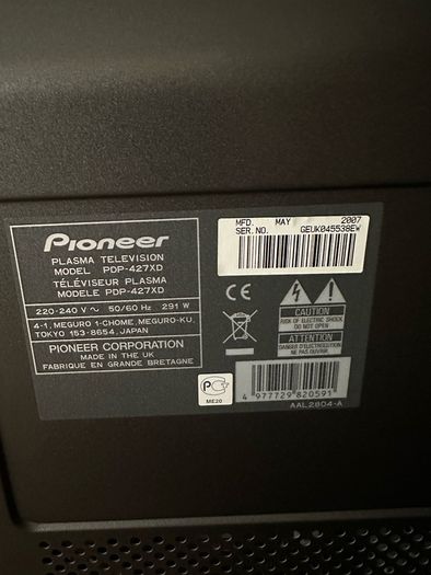 Pioneer PDP-427XD Plasma TV