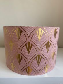 Pink and gold lampshade