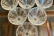 1950s Art Deco Vintage Pressed Glass Dishes Footed Set Of 6 1950