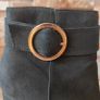 Black Suede Ankle Boots with Gold buckle, size 5 Image 6