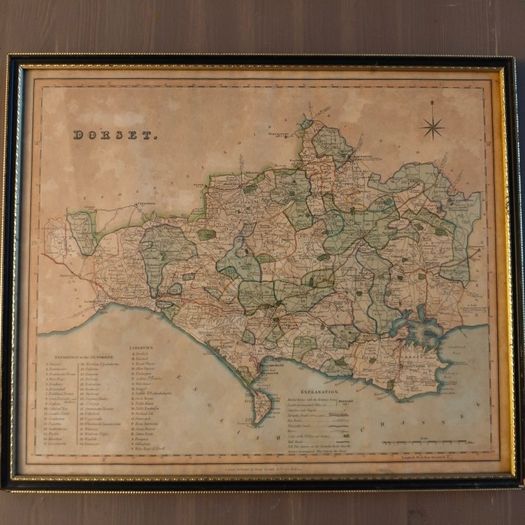 Antique 1830 Map of Dorset by Henry Teesdale