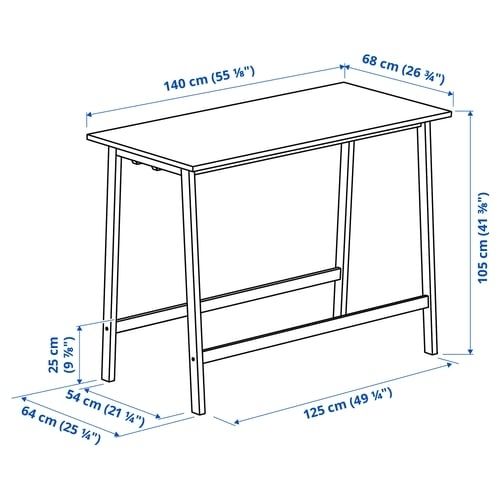White desk table