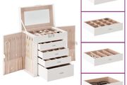 Jewellery Box 5-Layer with Mirror Lockable White
