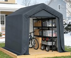 3m x 2m x 1.8m Portable Storage Tent Shed, Heavy-Duty Outdoor Shelter with Waterproof Cover and Roll-Up Zipper Door, Outdoor Garden Storage Tent for Motorcycles, Bikes and Boats