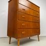 Mid Century Scandi Teak Tallboy Chest of Drawers Image 6