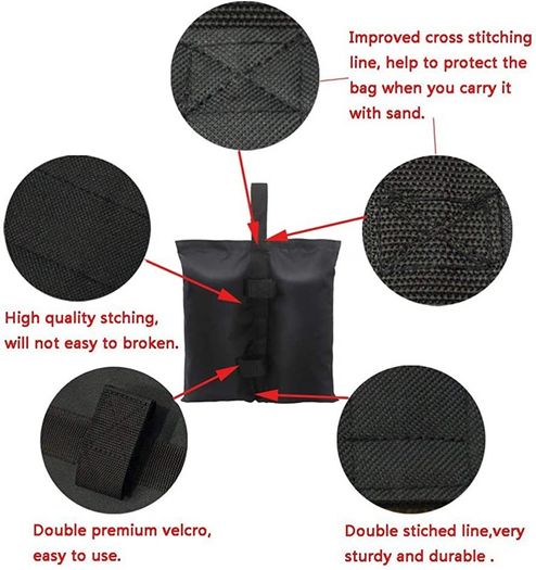 Weight Bags for Heavy Duty Premium Instant Shelters Gazebo Sand Bag Tent Leg Weight Bag for Pop up Canopy Tent Weighted Feet Bag (FREE POSTAGE)