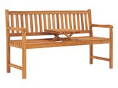 3-Seater Garden Bench with Table 150 cm Solid Teak Wood