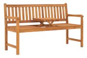 3-Seater Garden Bench with Table 150 cm Solid Teak Wood