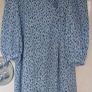 full length monkl blue summer dress with long sleeves. Image 2