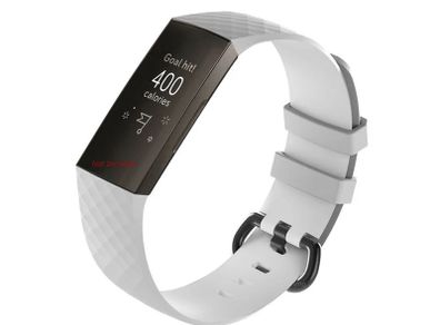 White Silicone Strap Buckle For Fitbit Charge 3 4 Replacement Sport Band