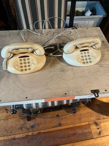 2 retro house phones . One lead missing. Easy to purchase.