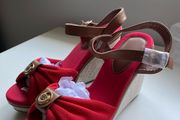 New ladies red wedges