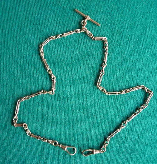 Victorian  heavy real 9 Carat Gold Albert or Necklace Chain with T-Bar length 20" - 24,3g
