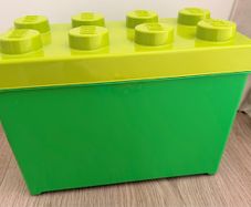 Lego duplo box (empty) and car