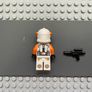 lego Star Wars sw1233 Clone Trooper Commander Cody, 212th Attack Battalion (Phase 2) minifigure- Orange Visor, Nougat Head, Helmet with Holes, Printed Legs Image 2