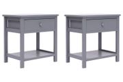 Nightstands 2 pcs Grey 40x29x42 cm