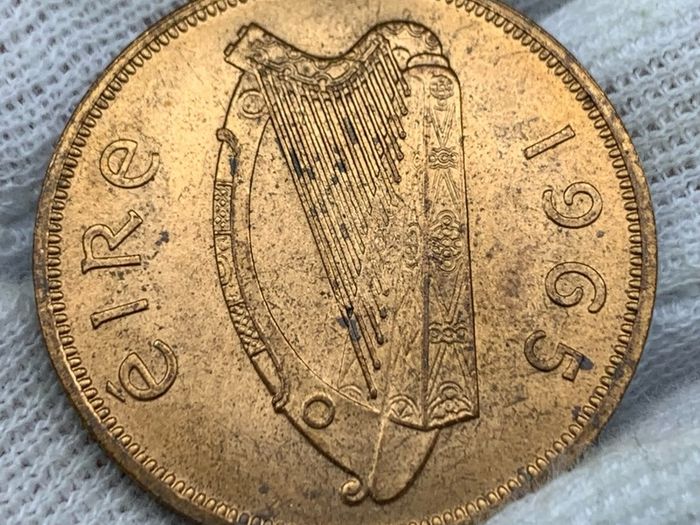 Ireland 1965 penny red uncirculated lustrous