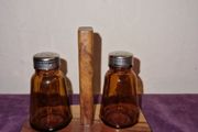 Vintage Amber glass salt and pepper shaker
