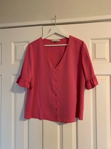 Rowan Avenue Pink Bell Sleeve Top
