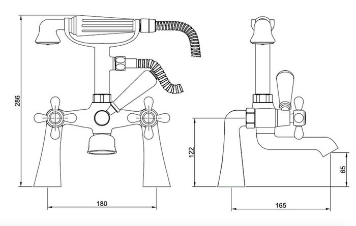 Traditional Victorian Tudor Bath Shower Mixer Tap | Chrome