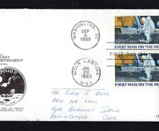 1969 USA Man's First Landing on the Moon with Washington DC and Moon Landing cancel 20th July 1969 Cancel First Day Cover as Sunday Independent Special