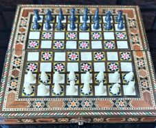 Vintage Wooden Travel Chess/Draughts Set