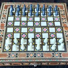 Vintage Wooden Travel Chess/Draughts Set