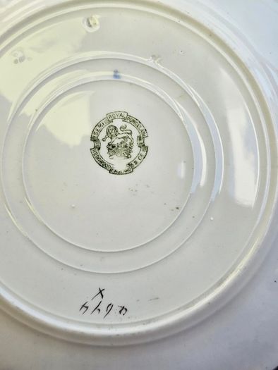 Antique Wedgwood & Co Royal Semi Porcelain Plate England c.1890-1900 Landscape Castle