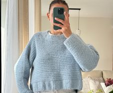 TIFFOSI pastel blue cropped fluffy jumper size S
