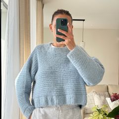 TIFFOSI pastel blue cropped fluffy jumper size S