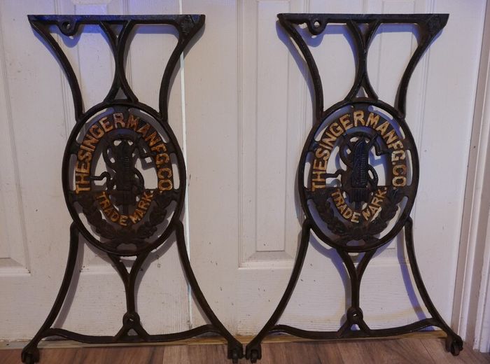 Antique Cast Iron Singer Sewing Machine Table Legs