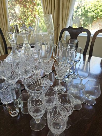 Large Job Lot - Various Crystal and Glass - Glasses, Decanters, Vases