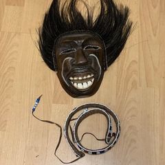 Mask and African bead belt