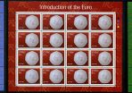 2002 Ireland Introduction of the Euro Currently Commemorative Stamp Sheetlets Plate 1A1A1A1A Mint Never Hinged (MNH)
