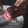 Unisex Genuine Leather Wallet RFID Blocking Trifold Wallet with Zipper & Coin Pocket Image 7