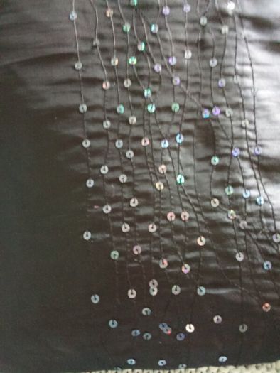 2 Beautiful Black Satin Sequin Cushions