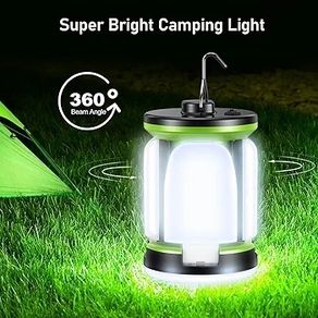 Camping Lantern Rechargeable, 2000 Lumen Ultra Bright Camping Lights Lamp - 7 Light Modes, 60 LED Hanging Tent Lamp, 10+ Hrs Battery Life for Outdoor, Power Cuts, Emergency, Fishing, Hiking etc