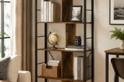Industrial Bookshelf with 5 Shelves