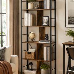 Industrial Bookshelf with 5 Shelves