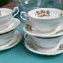 4 Bone China Soup Bowls With Matching Saucers Image 5
