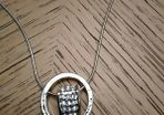 Swarovski crystals silver plated love heart in circle necklace