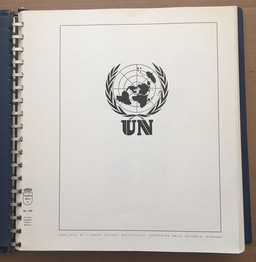 1951-1980s United Nations Stamp Collection Mint Never Hinged (MNH) in Lindner Pages housed in album (60 images showing contents)