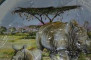 Wall plate NBJ CHINA Staffordshire. Of wild animal