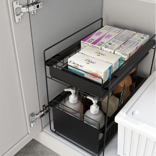 2 Tier Under Sink Large Sliding Cupboard Drawer Shelf(Large Size)