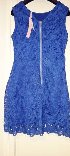 Oasis Lace Royal Blue Shift Dress