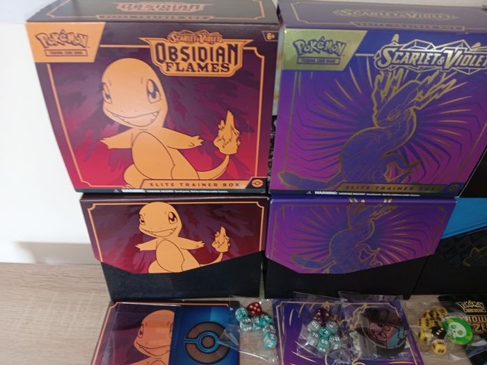 Collection Of Pokemon Card Boxes No Cards Scarlet Violet Obsidian Flames Etc