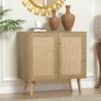 Buffet Sideboard Storage Cabinet Freestanding Wooden Shelf Image 2