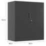 Metal Storage Cabinet with Locking Doors and 2 Adjustable Shelves, Small Lockable Storage Cupboard for Home Office Garage Black Image 3
