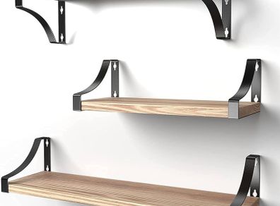 SALE Floating Shelves Wall Mounted Shelf, Paulownia Wood Wall Shelves, Wooden Shelves Set of 3 for Bedroom, Bathroom, Living Room, Kitchen, Home Office, Laundry room,etc