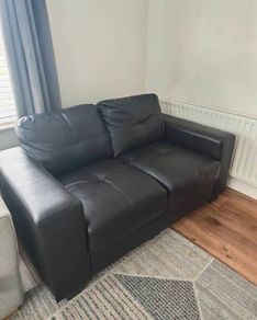 2 Seater Dark Brown Leather Sofa